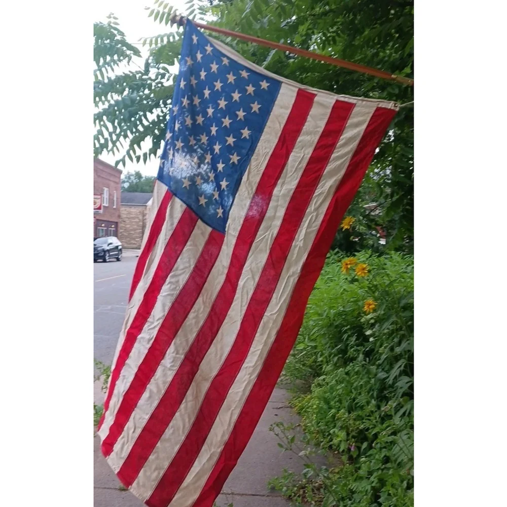Vintage 1960s Dettras Everwear Cotton American Flag